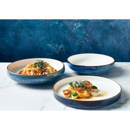 Terra Porcelain Aqua Blue Two Tone Coupe Bowl 24.5cm alternative