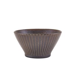 Terra Porcelain Black Fluted Conical Bowl 11.5cm
