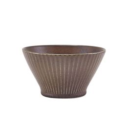 Terra Porcelain Black Fluted Conical Bowl 13cm