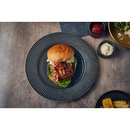 Terra Porcelain Black Fluted Winged Plate 26cm alternative