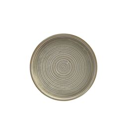 Terra Porcelain Matt Grey Low Presentation Plate 25cm
