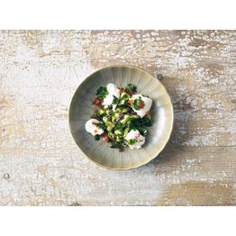 Terra Porcelain Matt Grey Scalloped Coupe Bowl 22.8cm alternative