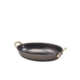 GenWare Black Vintage Steel Oval Dish 20.75 x 15.75cm