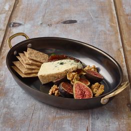 GenWare Black Vintage Steel Oval Dish 24.5 x 17.5cm alternative