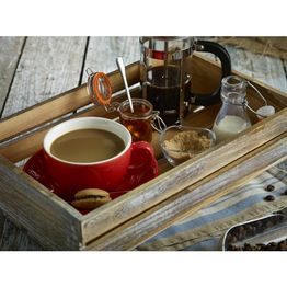 Genware Dark Rustic Wooden Crate 25 x 12 x 5cm alternative