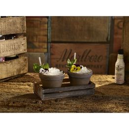 Genware Dark Rustic Wooden Crate 34 x 12 x 7cm alternative