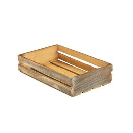Genware Dark Rustic Wooden Crate 35 x 23 x 8cm