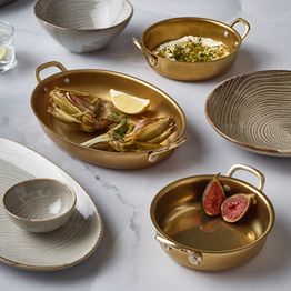 GenWare Gold Vintage Steel Oval Dish 16.5 x 12.5cm alternative