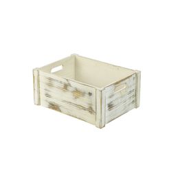 Genware White Wash Wooden Crate 41 x 30 x 18cm