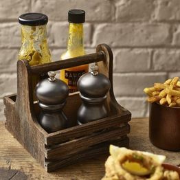 GenWare Small Rustic Wooden Table Caddy alternative