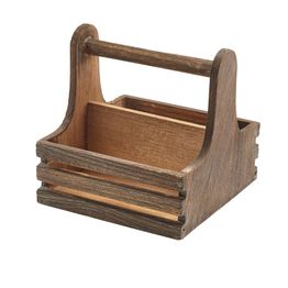 GenWare Small Rustic Wooden Table Caddy