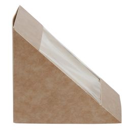 Colpac Recyclable Kraft Front-Loading Sandwich Wedges With PLA Window alternative