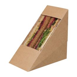 Colpac Zest Compostable Kraft Sandwich Wedges With Cellulose Window
