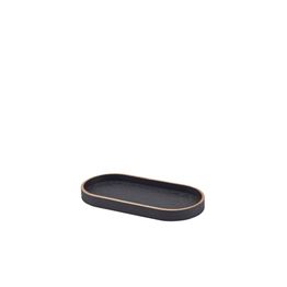 GenWare Oval Black Wood Veneer Tray 23 x 11cm
