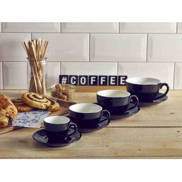 Genware Porcelain Black Bowl Shaped Cup 17.5cl/ 6oz alternative