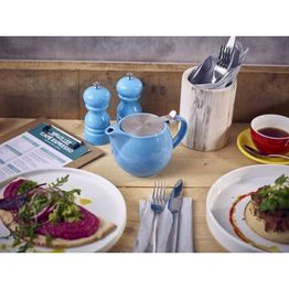 GenWare Porcelain Blue Teapot w/ Stainless Steel Lid &amp; Infuser 50cl/ 17.6oz alternative