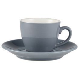 Genware Porcelain Grey Bowl Shaped Cup 9cl/ 3oz