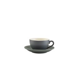 Genware Porcelain Matt Grey Saucer 13.5cm/ 5.25"