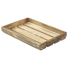 Genware Dark Rustic Wooden Crate 35 x 23 x 4cm
