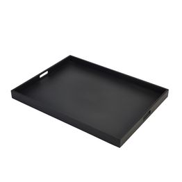 Solid Black Butlers Tray 64 x 48 x 4.5cm