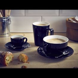 Genware Porcelain Black Bowl Shaped Cup 9cl/ 3oz alternative