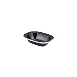 Enamel Pie Dish Black with White Rim 16cm