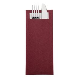 Europochette Burgundy Cutlery Pouch with White Napkin alternative