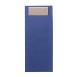 Europochette Classic Size Marine Blue Cutlery Pouch with Kraft 2ply Napkin