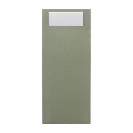 Europochette Classic Size Sage Green Cutlery Pouch with White 2ply Napkin