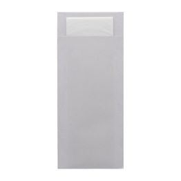Europochette Classic Size Sea Salt Grey Cutlery Pouch with White 2ply Napkin