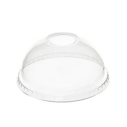 Dispo 95mm Domed Rpet Lids With Hole