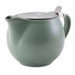 GenWare Porcelain Matt Sage Teapot with Stainless Steel Lid &amp; Infuser 50cl/ 17.6oz