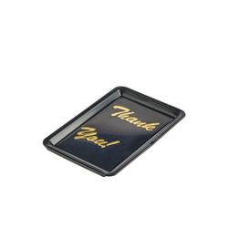 DPS Barware Black Plastic Tip Tray- Thankyou 4 ½” x 6 ½”