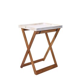 GenWare Acacia Wood Butler Tray Stand