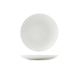 Incise Porcelain Scalloped Coupe Plate 20cm