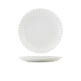 Incise Porcelain Scalloped Coupe Plate 26cm