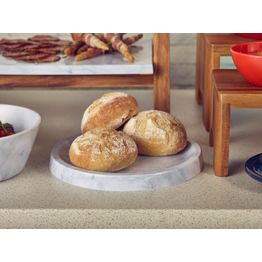 White Marble Agra Melamine Round Slab 28.5cm alternative