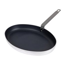 Vogue Aluminium Non-stick Teflon Platinum Plus Oval Frying Pan 40cm