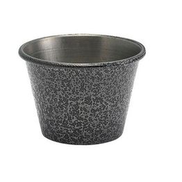 2.5oz Stainless Steel Ramekin Hammered Silver