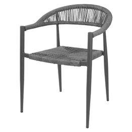 Bolero Eden PE Twist Rattan Outdoor Arm Chairs Charcoal