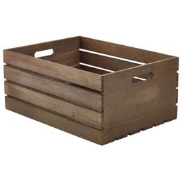 Genware Dark Rustic Wooden Crate 41 x 30 x 18cm