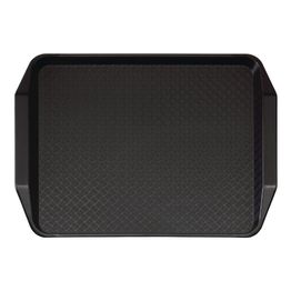 Cambro PP Rectangular Handled Fast Food Tray Black 300x430mm
