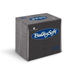 Bulkysoft Rainbow 40cm 2-Ply Black Dinner Napkins 1/8 Fold