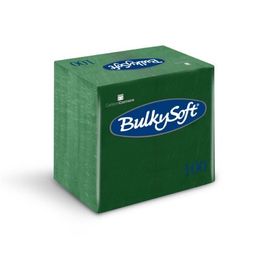Bulkysoft Rainbow 40cm 2-Ply Green Dinner Napkins 1/8 Fold