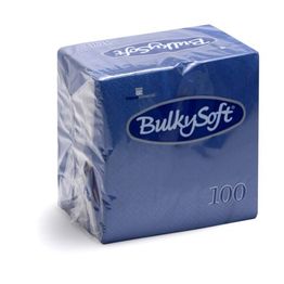 Bulkysoft Rainbow 40cm 3-Ply Blue Dinner Napkins 1/4 Fold