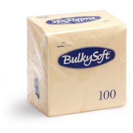 Bulkysoft Rainbow 40cm 3-Ply Cream Dinner Napkins 1/4 Fold