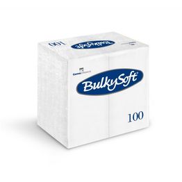 Bulkysoft 40cm 3-Ply White Dinner Napkins 1/8 Fold