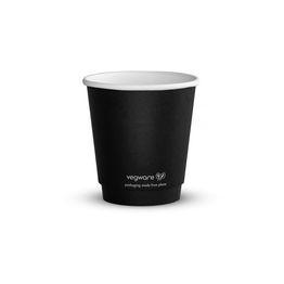 Vegware VDW-B10 10oz Double Wall Black Hot Cup, 89-Series
