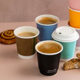 Vegware VDW-10 10oz Double Wall Brown Kraft Cup, 89-Series alternative