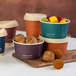 Vegware Feel Snug 115-Series Flat Paper Hot Lid - VLID115P-FS alternative